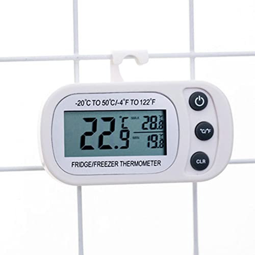 shangjia Termometro Frigorifero per Frigorifero - Termometro Digitale per Congelamento Frigo Digitale con Display LCD - Funzione di Registrazione Max/min, termometro da Frigorifero per casa