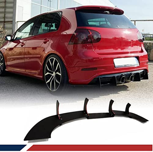 Housse de Pare-Chocs arrière pour Volkswagen VW Golf 5 MK5 R32 2006-2009 Brillant Noir Diffuseur Arrière Diffuseur Lèvre Inférieure Spoiler Valance Protector Arrière Spoiler Carrosserie Kits