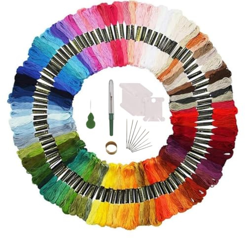 100 Colores Hilos de Bordar，Hilos para Hacer Pulseras，para Pulseras de Amistad,Kit de Inicio de Bordado.