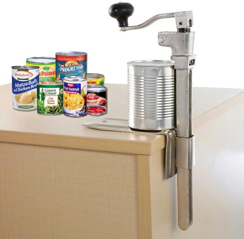 Gekufa Apriscatole Professionale da Banco, Apriscatole da Tavolo in Acciaio Inossidabile, Apriscatole Manuale per Lattine Altezza Fino a 28 cm, Apribarattoli da Banco per Ristoranti Bar Hotel Catering