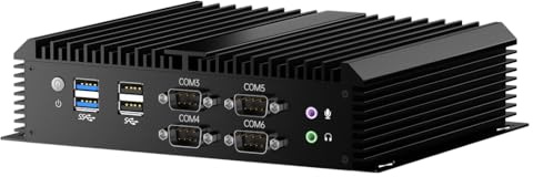 Mavsloly Fanless Mini PC, Industrial Computer with Core i7-1165G7, 16G RAM 256G SSD, Dual NIC 2.5G LAN, 6*COM RS232, 1*HDMI 1*VGA, Wi-Fi, Support Wake On LAN/Auto Power On, Windows 11 Pro