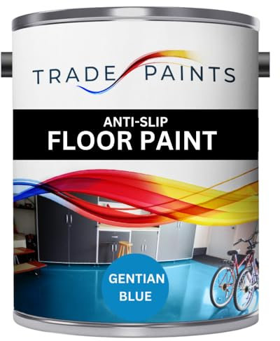 Anti-Slip Floor Paint - Ideal For Concrete, Stone, Brick, Wood & Metal - Provides A Safer Slip-Resistant Coating For Both Residential & Commercial Use (Gentian Blue BS18E53) - 5 Litre