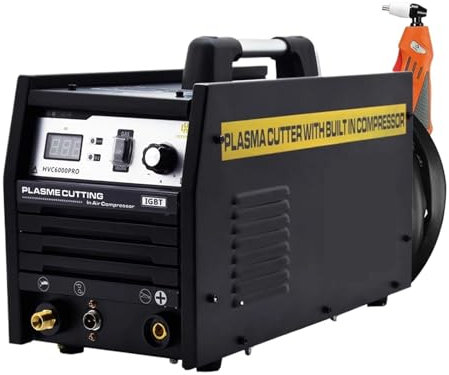 Kit de découpe plasma Découpeur Plasma avec compresseur d'air intégré, Machine à souder avec pompe à Air for outils en cuivre et en acier inoxydable HVC6000Pro(HVC6000Pro Cutter)
