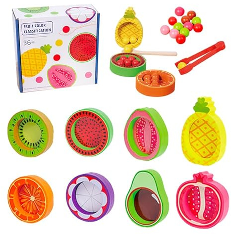 Dr. MUYA® Giochi Montessori 2 3 4 5 Anni, Gioco con Perline a Clip Gioco, Giochi in Legno, Motricità Fine, Educativi, Regalo Bambino Bambina 2–5 Anni