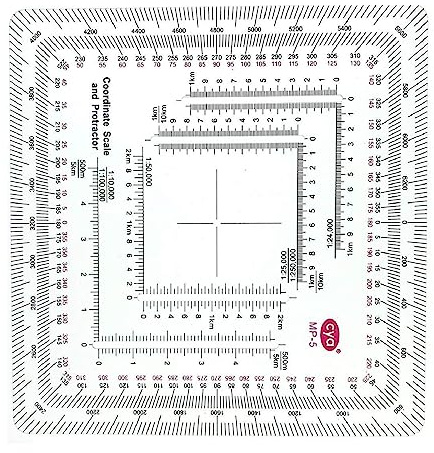 Square Ruler Coordinate Grids Reader Protractors Coordinate Scale Map Reading Tool Pair With Compasses