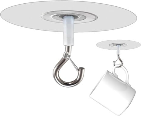 Ganci da soffitto autoadesivi per appendere ganci da soffitto senza foratura, chiusura di sicurezza, ganci multifunzionali per palloncini, campanelli eolici luci, decorazioni, oro