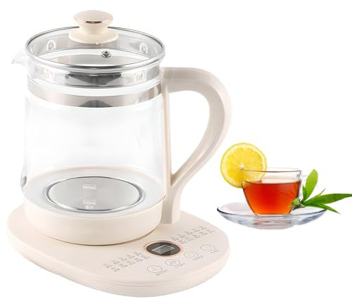 1.8l Hervidor De Hervidero Y Estofado Multifuncional, 800 W Hervido Rápido, 24 H Mantenga Caliente, 304 Acero Inoxidable, Temporizador Automático, Menús Preestablecidos Múltiples para Té/café