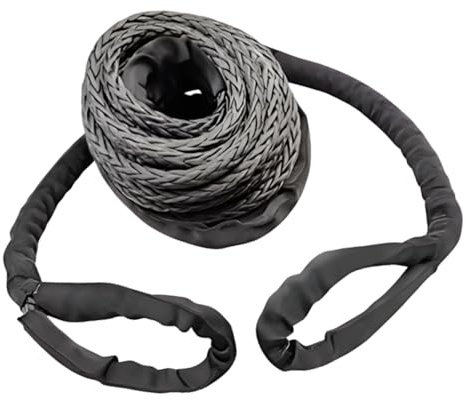 Riloer Cuerda de remolque resistente para coche, 12 toneladas, 6 m, correa de remolque de recuperación de emergencia, color negro y gris, compatible con remolque ATV UTV y vehículo todoterreno