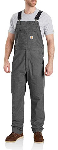 Carhartt, Herren, Rugged Flex Lockere Canvas-Latzhose, Kiesel, W36/L32