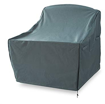 Lumaland Abdeckung für Patio Stühle 84,9 x 66,8 x 88,9 cm robuste Schutzhülle für Gartenmöbel Oxford 600D 280 g/m² Wasserdicht Witterungsbeständig Winterfest in Grün/Grau
