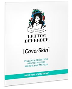 Tattoo Defender - Feuilles CoverSkin - 4 Feuilles de Film Polyuréthane - Film Protecteur Pour Soins de Tatouage - Respirant Et Hydrofuge - Marquage CE