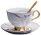 XUDREZ Porcelain Tea Cup Coffee Mug Set for Morning Tea - with Coffee Cup + Saucer + Teaspoon, 200ml (Gray)