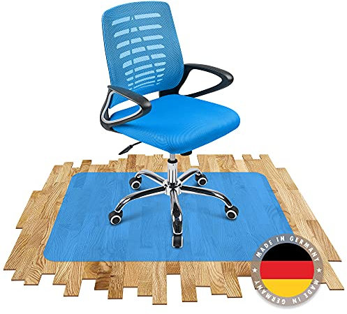 SCHMIEDWERK Bodenschutzmatte farbig | Bürostuhl Unterlage | Kratzfest | Made in Germany (Blau, 80 x 120 cm)