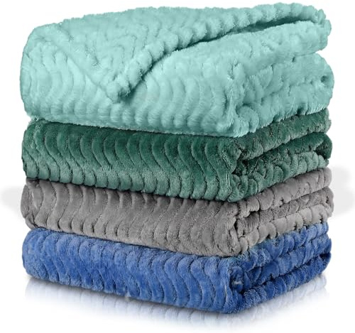 Frienda 4 Pcs Baby Fuzzy Blanket Fluffy Baby Blanket for Boys Girls Soft Warm Infant Newborn Toddler Receiving Nursery Bed Supplies, 32 x 24 Inch(Classic Color)