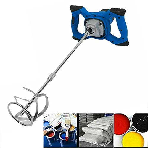 Mezclador de hormigón portátil, mezclador eléctrico de paletas de yeso para mortero, batidor de mano con varilla mezcladora, 6 velocidades ajustables, para mezclar cemento, pintura, hormigón,
