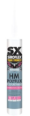 SX White Premium HM Polyflex Sealant & Adhesive - Interior & Exterior - For Gluing, Sealing, Mounting and Anchoring in Building Applications - Polyurethane based - 300ml