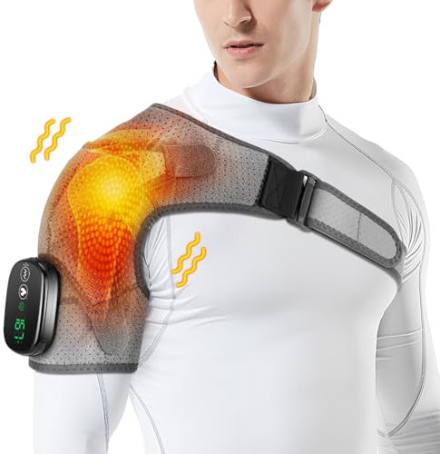 MOAJAZA Beheizte Schulterbandage für Damen und Herren, Schultermassagegerät, Schulterheizkissen für Nacken und Schulter tiefes Problem