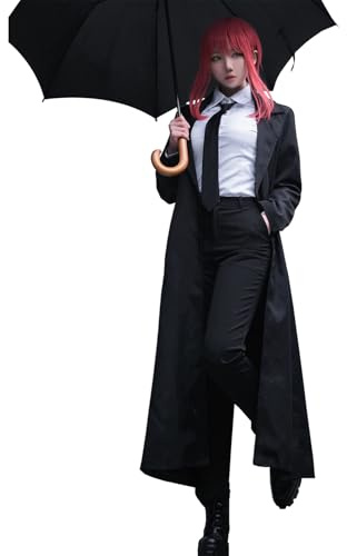 CR ROLECOS Chainsaw Man Cosplay Denji Makima Cosplay Outfit Costume Power Uniform Men Black Jacket Suit Set Halloween L