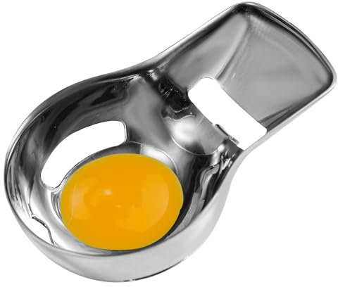 BOXOB Separatore di Tuorlo d'Uovo, Separatore di Albume d'Uovo in Acciaio Inossidabile Strumento Filtraggio Accessori per la Cucina Domestica per Cucinare Facile Separazione (Argento)