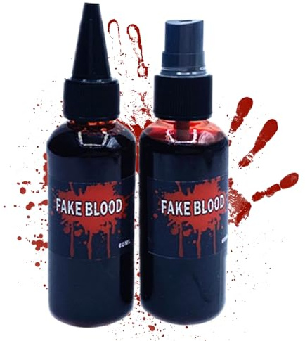 Sangre Artificial para Maquillaje - 60 ml Cosméticos Realistas Lavables para Cosplay Halloween, Accesorios de Halloween respetuosos con la piel para representaciones teatrales y fiestas de terror