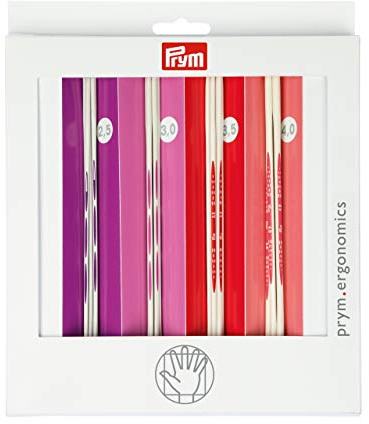 Prym 194000 Strumpfstricknadel Set prym.ergonomics, 2,5-4,0mm, Weiß