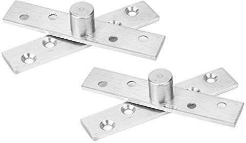 Bisagras de Puerta de Rotación de 360 Grados de 2 Paquetes, Bisagras de Pivote Ocultas de Acero Inoxidable 95x19 mm Herraje de Bisagra de Ventana de Puerta de Eje de Arriba Abajo(Pivote Central)