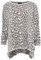 Zwillingsherz Poncho mit Baumwolle im Leo Design - Hochwertiges Cape für Damen - XXL Umhängetuch und Tunika - Strick-Pullover - Sweatshirt - Stola - grau