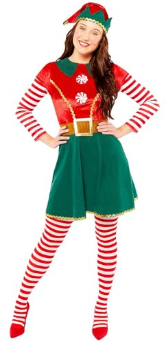 Amscan Christmas Deluxe Ladies Elf Fancy Dress Costume