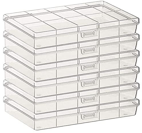 Gebildet 6pezzi di Plastica Trasparente Custodia Accessori Parti di Immagazzinaggio Scatola per Piccole Perline, Erbe, Pillole e Altri Piccoli Oggetti