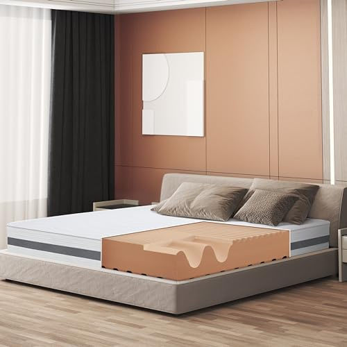 The White Stone Colchón 160 x 200 Ortopédico Antibacteriano | Altura 25 cm | Revestimiento 3D Air en Fibra Hipoalergénica y Antiácaros | 7 Zonas Diferenciadas Termosensibles a la Temperatura Corporal