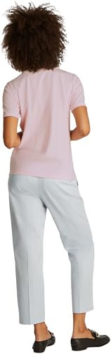 Tommy Hilfiger Damen T-Shirt Kurzarm Contrast Flag Tee mit Rundhalsausschnitt, Rosa (Light Pink), M