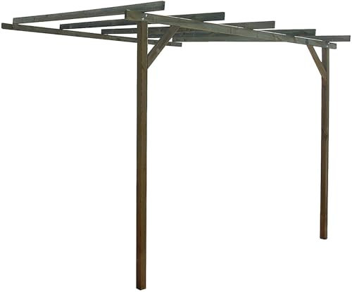 Pérgola Adosada de Madera Gama Kai de VidaHuerto: Donde Elegancia y Naturaleza Se Unen (Madera DE Pino, 300x300x240/270 cm)