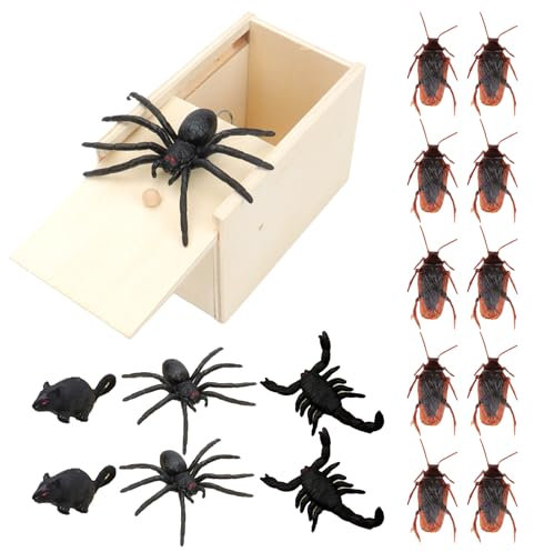 Celiodd Araignée dans la boîte, 6 pièces et 10 cafards de rechange, article de farce, pour enfants, adultes, Halloween, cadeaux de fête