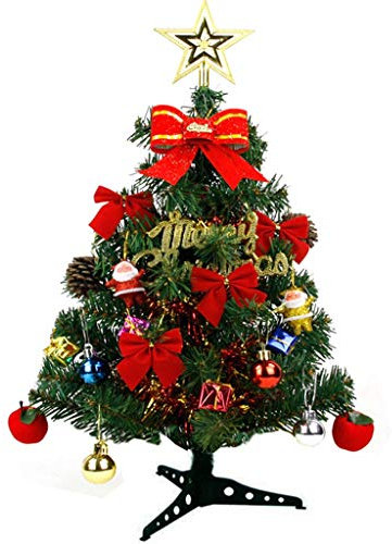 Sapins de Noël 30 cm, Mini Sapin et Ornements Sapin Artificiel pour Table Arbre de Noël Petit Sapin avec Ornements Décoration de Noëls