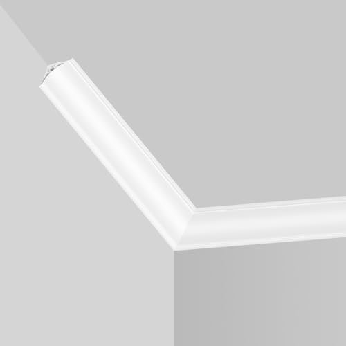 GELINTONG Moulures de plafond,11mètres,Moulures en Stuc PVC de Haute Qualité, Corniche Moulure,Moulage Décoratif,Légères et Robustes, Profil décoratif du mur et du Plafond,Blanc (110cm × 10 pièces)