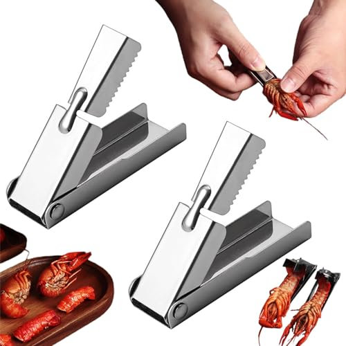 2 Piezas Pelador De Camarones De Acero Inoxidable, Pelador De Gambas Y Langostinos, Herramientas De Descascarado Práctico, Utensilio De Cocina Restaurante Para Pelar Camarones Rápidamente