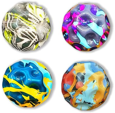 4Pcs Moon Balls, 63mm Colorful Bouncy Moonball，Stress Relief Toys for Indoor Outdoor Play，for Kid Teens Toys Gift