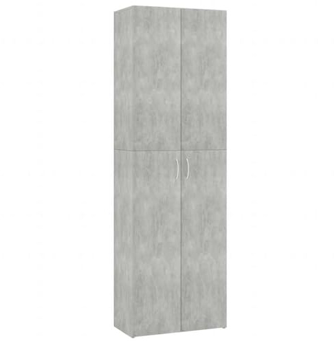 Iiaky Armadietto in Holz Aktenschrank Armadio Ufficio Mobili Ufficio Armadietto per Garage-Grigio cemento-60 x 32 x 190 cm