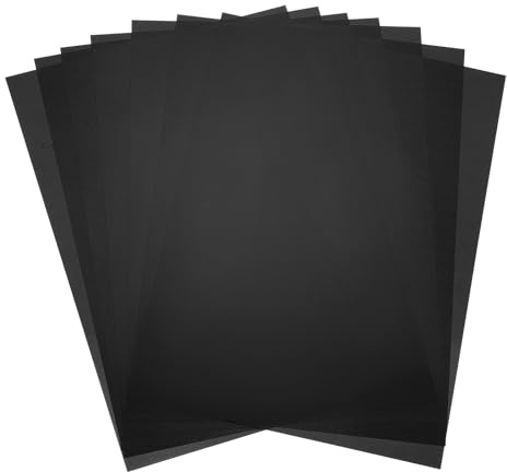 QUARKZMAN 7 färgglada plastark, transparent film bärnsten A4 färgkorrigeringsgel vattentätt ljusfilter 11,7 x 8,3 tum ark för gör-det-själv hantverk, LED-belysning (svart)