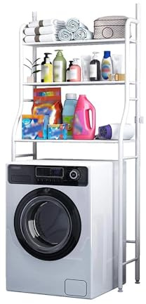 AKIZA Scaffale per Lavatrice Organizer Bagno Salvaspazio con Mensole per Lavanderia e WC Rack Multifunzione