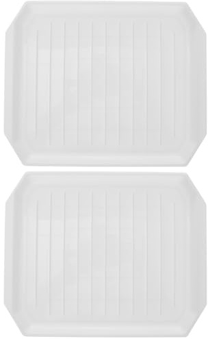 Ipetboom Teglia Grasso Bianco per Pancetta e Plastico Pezzi 2 in Microonde Scarico Facile Lavabile in Lavastoviglie per Cucina e Cottura di Salsicce e Hot Dogs