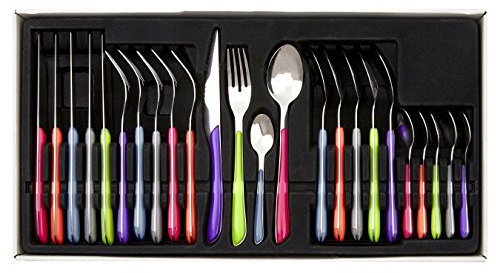Premier Housewares Cutlery Sets Multi-Colour 24-Piece Knife and Fork Set Stainless Steel Cutlery Set Kitchen Cutlery Sets Cuterley Sets 50 x 27 x 4