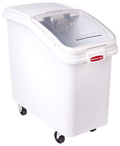 Rubbermaid Commercial Products ProSave™ Zutatenwagen |Mehlwagen| Inkl. Schiebedeckel und Portionierschaufel | 99L Fassungsvermögen| Für Bäckereien oder gewerbliche Küchen | Weiß | 2020794