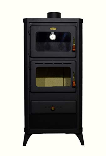 Poêle à bois avec four - Chauffage - Poêle à combustible solide - Puissance de chauffage 12 kW
