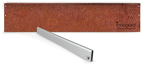 innogard 6002-001 – Rasenkante schmal – Corten-Stahl – 100 x 0,1 cm Beet-Einfassung, Korrosionsschutz, 14 cm Höhe