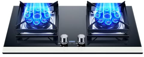 Cuisinière À Gaz Avec 2 Brûleurs, Minuterie De 180 Minutes (indépendante Des Deux Côtés), Dispositif De Protection Contre Les Extinctions Accidentelles, Adapté Au Gaz Naturel/gaz De Pétrole Liquéfié (