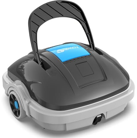 WINNY POOL CLEANER Robot Piscina Fuori Terra per Piscina da 80m², Robot Piscina Pulitore Senza Fili con Doppia Motricità, Parcheggio Autonomo | Robottino Pulitore con Batteria 100 Min Grigio Scuro