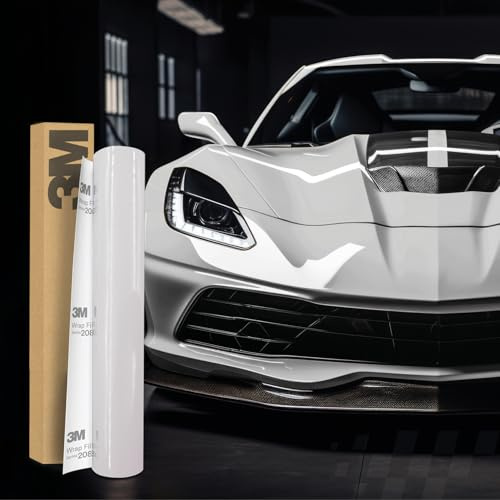 Finest Folia 3M 2080 Pellicola adesiva per rivestimento auto, moto e barche, 30x152 cm pellicola protettiva 3D con canali d'aria per il rivestimento (G10 Gloss White, 50 x 152 cm)