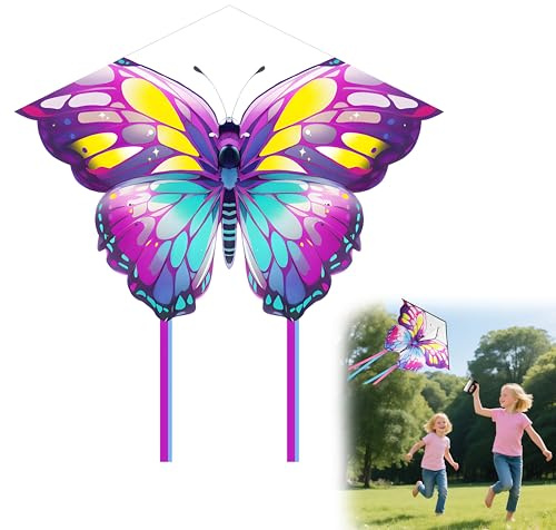 Mariposa dragón, 150 cm de envergadura, 500 m de cuerda de dragón, color morado
