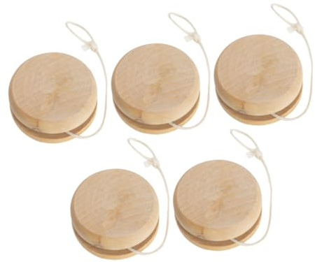 FELTECHELECTR 5 Pezzi Yo-yo in Legno Giocattolo Portatile Unisex Resistente e Facile da Usare per Adulti per Giochi all Aperto e Attività Ricreative